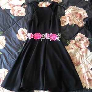 Black dress with floral detailing!